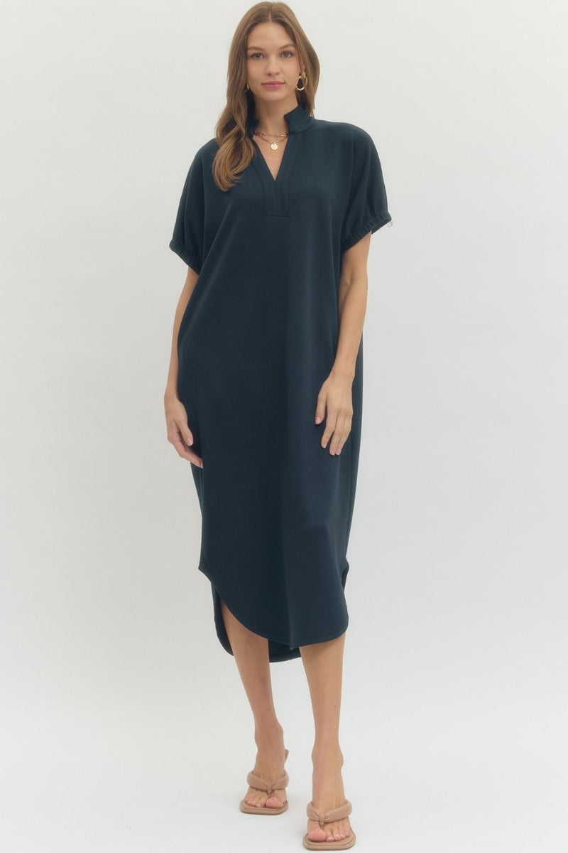 The Harper Midi Dress in Navy – Alpha Blush Boutique