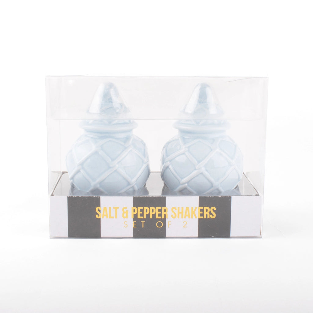 Blue Textured Jar Salt & Pepper Shaker Boxed Set