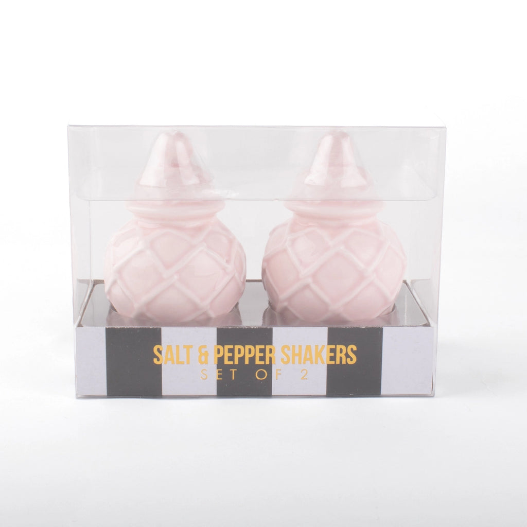 Pink Textured Jar Salt & Pepper Shaker Boxed Set