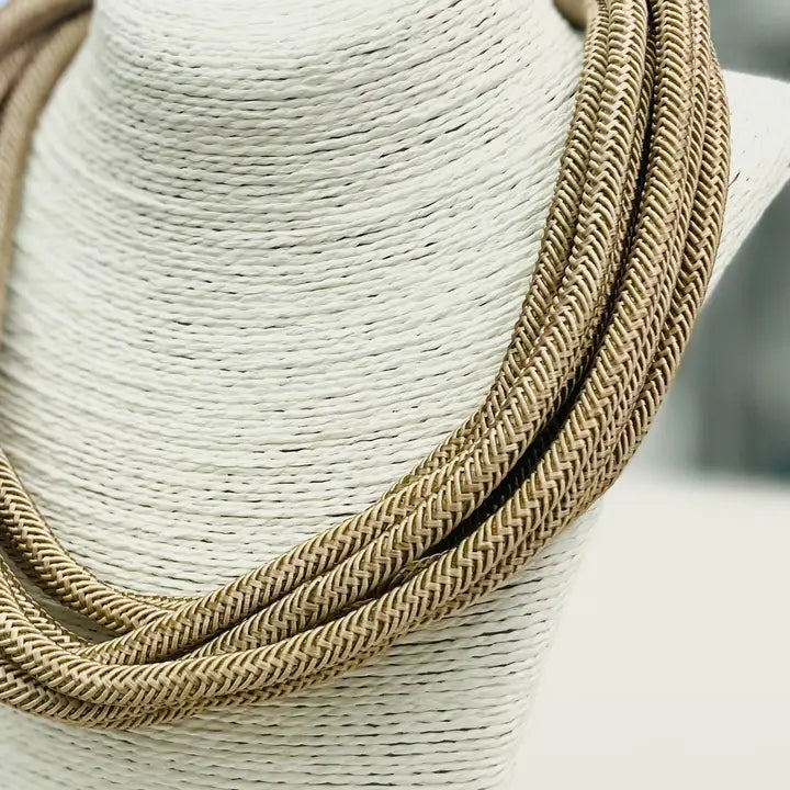 8-Strand Rope Necklace in Tan