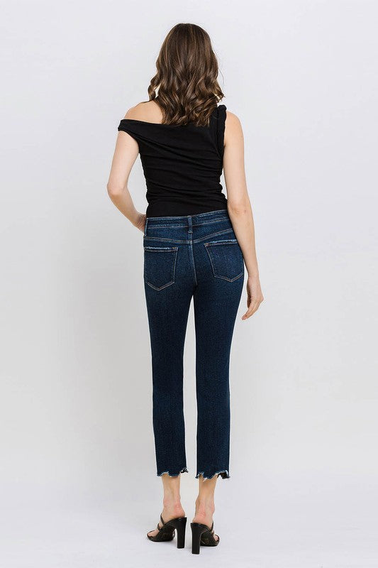 Vervet Mid Rise Crop Slim Straight Jeans - Issue Free