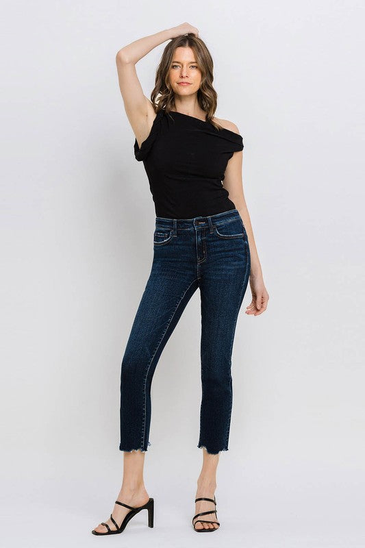 Vervet Mid Rise Crop Slim Straight Jeans - Issue Free