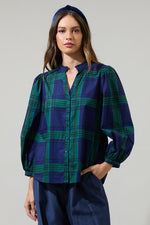 Mistletoe Kisses Tartan Plaid Top