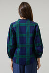 Mistletoe Kisses Tartan Plaid Top