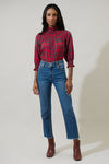 Polished Plaid Top in Red