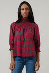 Polished Plaid Top in Red