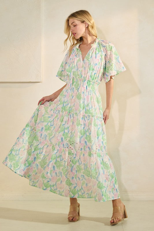 Keep Coming Back Eyelet Maxi Dress