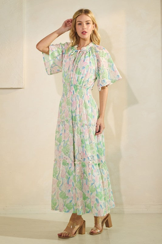 Keep Coming Back Eyelet Maxi Dress