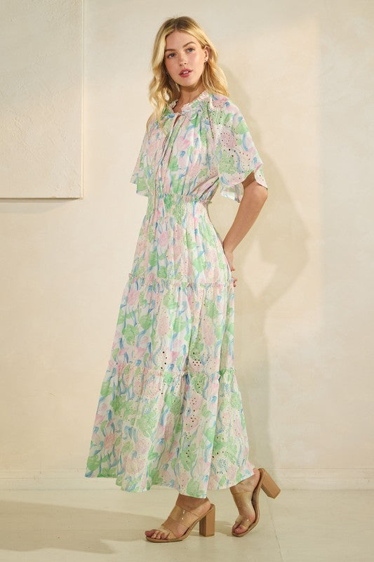 Keep Coming Back Eyelet Maxi Dress