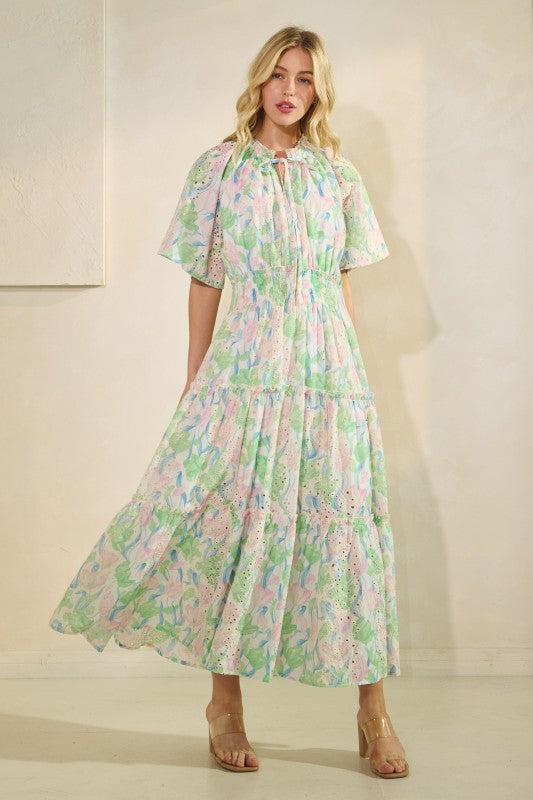 Keep Coming Back Eyelet Maxi Dress