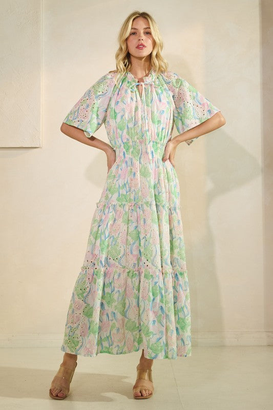 Keep Coming Back Eyelet Maxi Dress