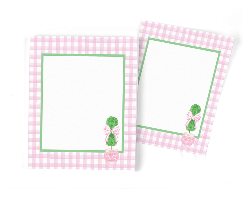 Notepad - Pink Bow Topiary