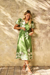 Garden Party Midi Dress in Green