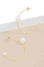 Double Pearl Hoop Earrings