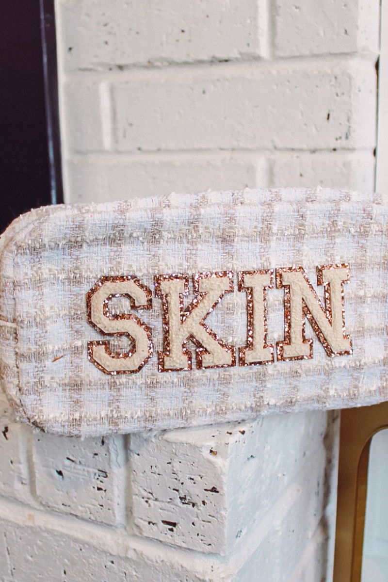 Travel Bag in Beige Plaid - L "SKIN"