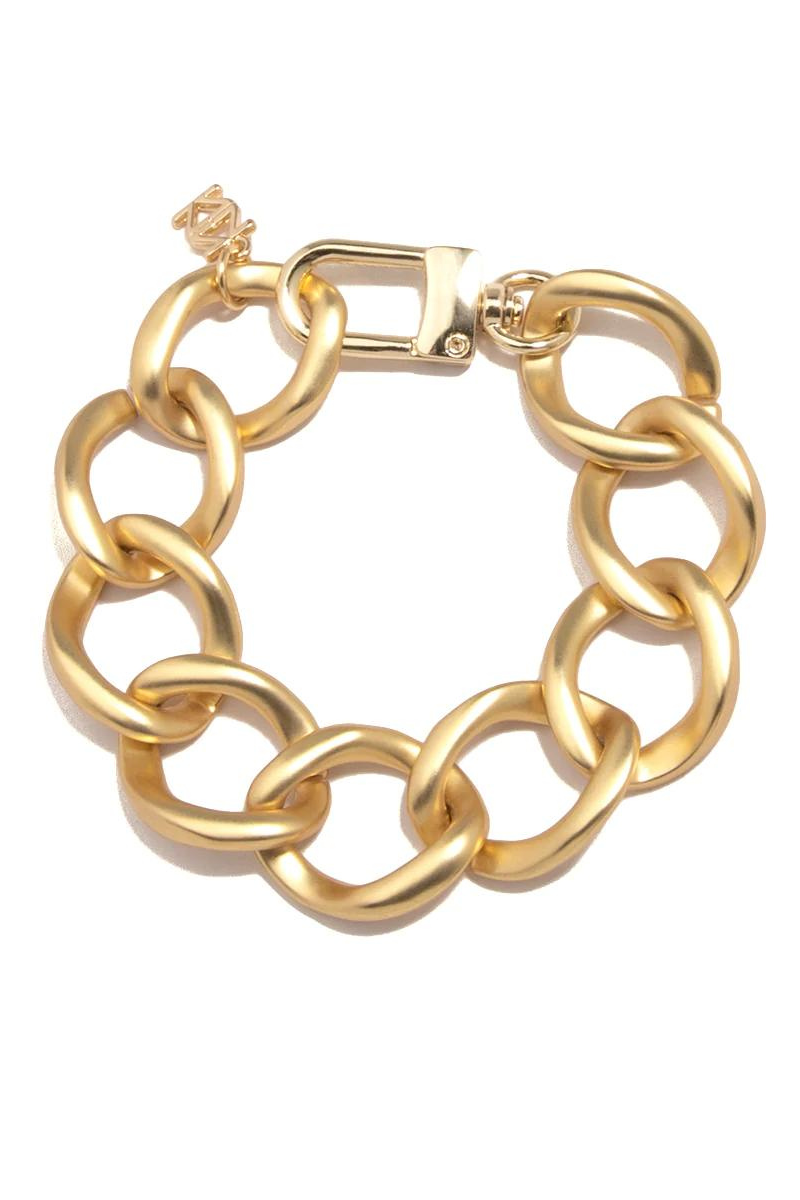 Curb Chain Link Bracelet - Matte Gold