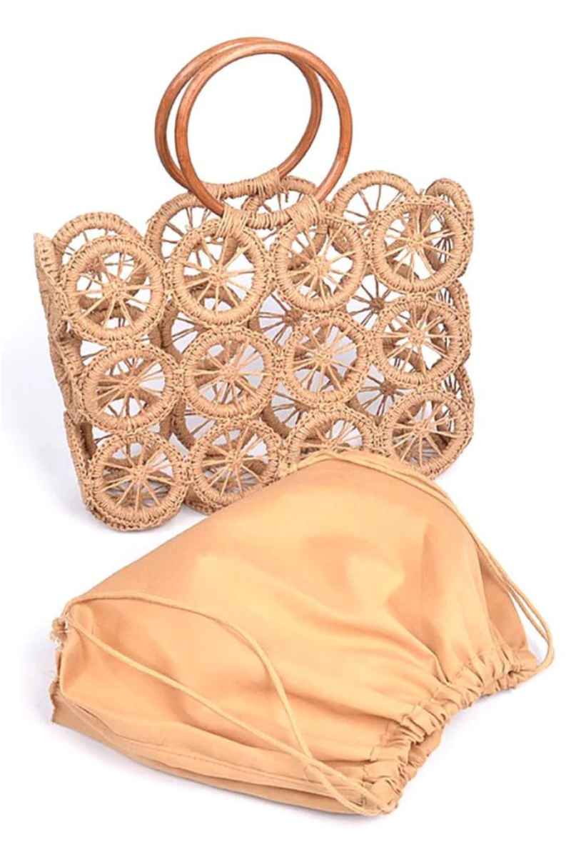 Raffia Orange Slice Pattern Tote