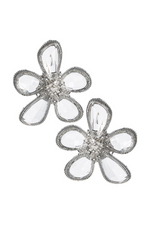 Sonja Floral Stud Earrings in Silver