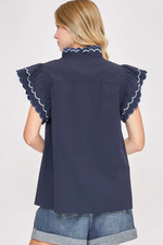 Beaufort Blues Top in Navy