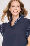 Beaufort Blues Top in Navy