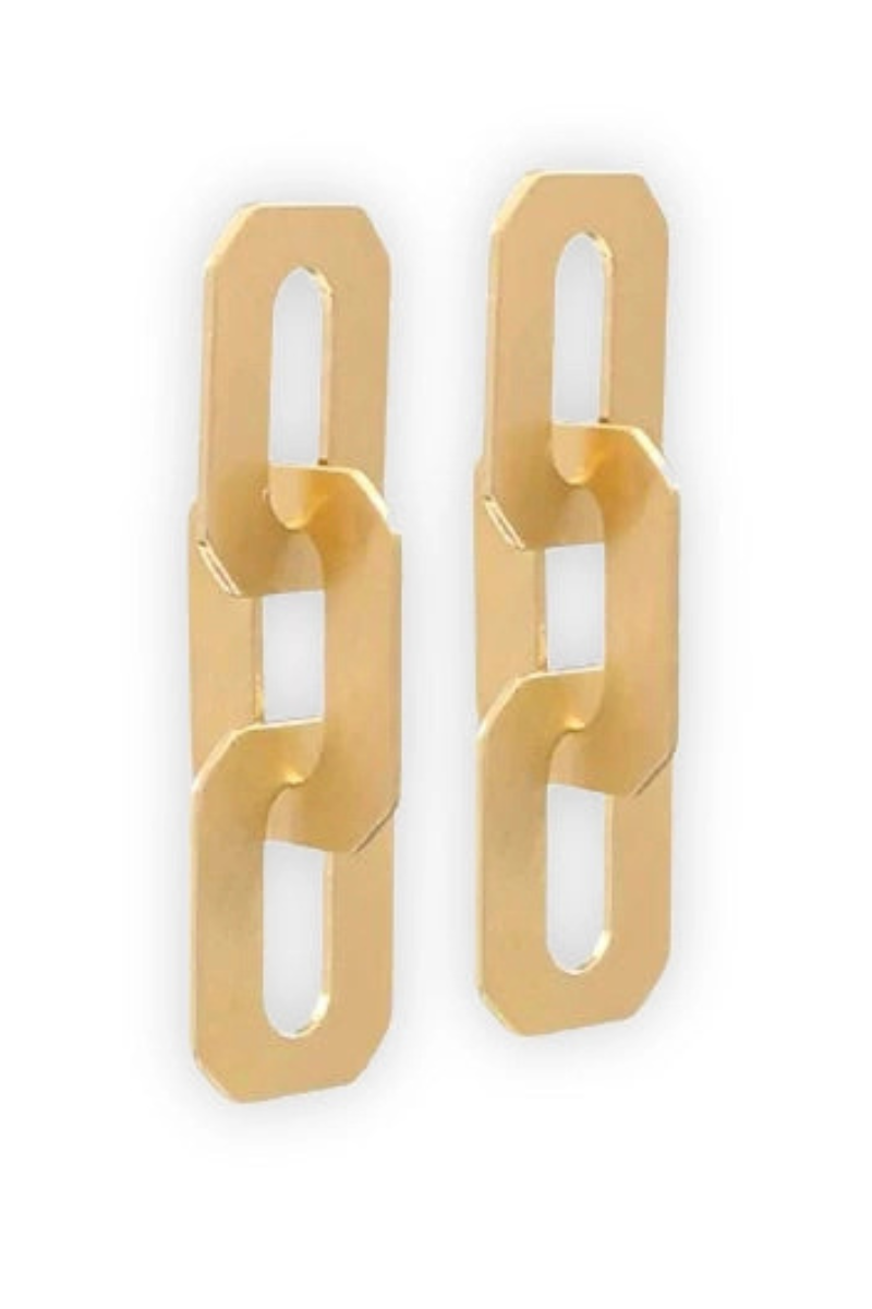Chunky Link Earrings in Gold