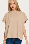 Crowd Pleaser Ribbed Knit Top in Taupe