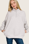Running Errands Quarter Zip Pullover in Grey