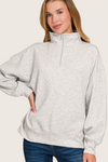 Running Errands Quarter Zip Pullover in Grey