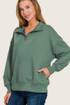 Running Errands Quarter Zip Pullover in Green