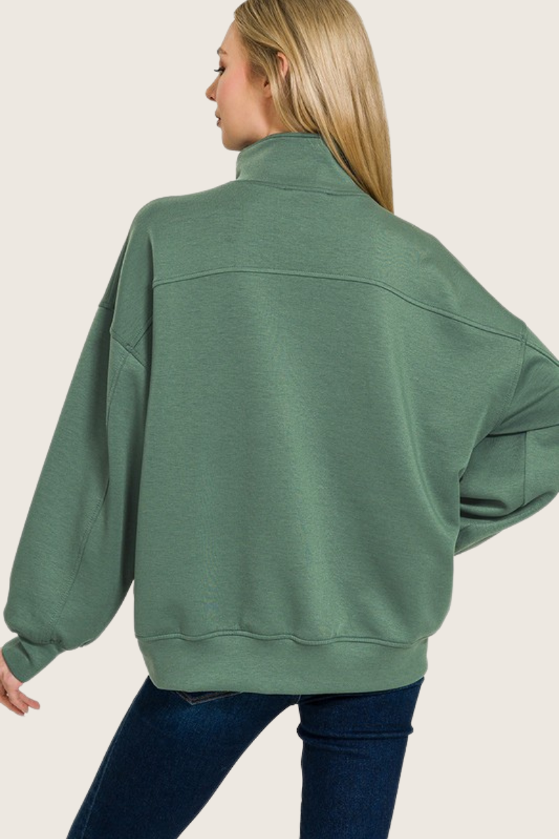Running Errands Quarter Zip Pullover in Green