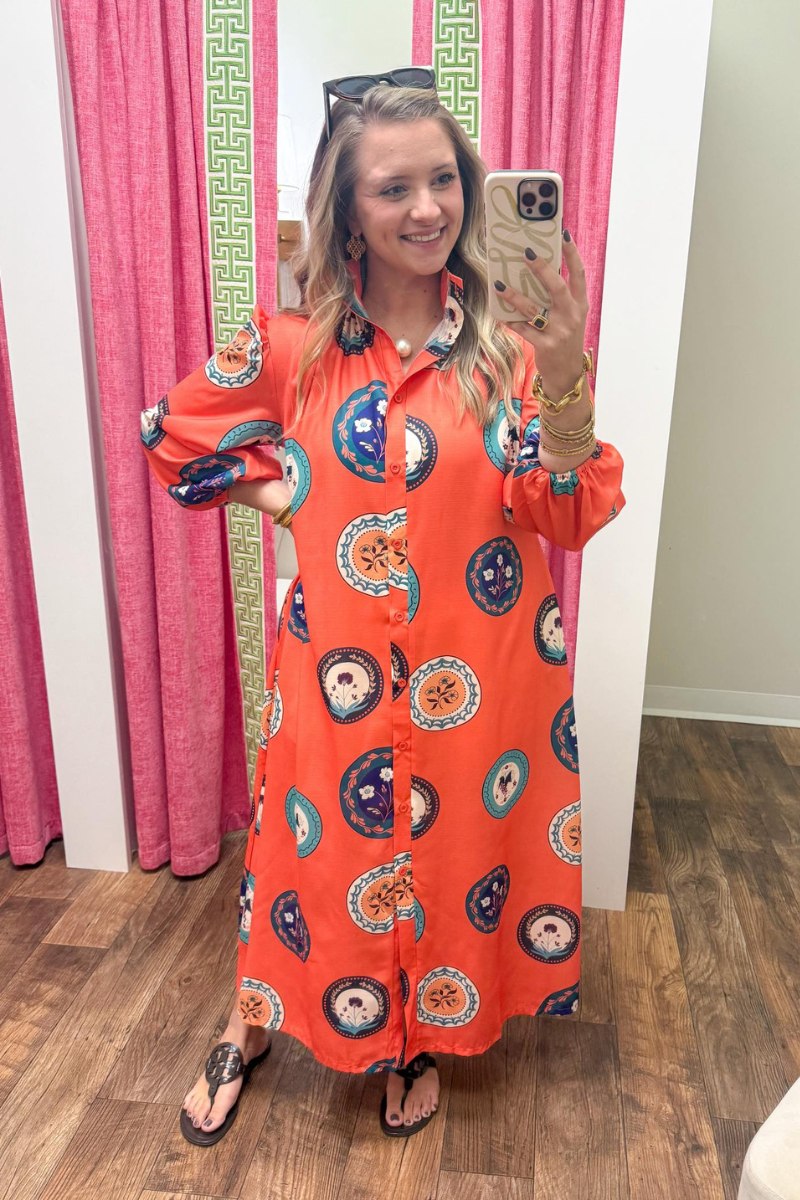 The Marigold Medallion Belted Maxi Dress