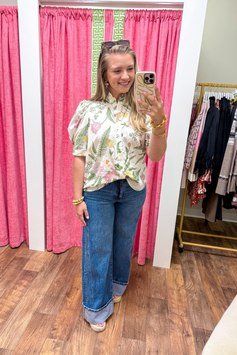 Elegant Garden Top in Cream