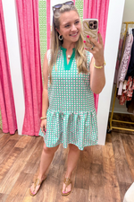 On Point Printed Drop Waist Dress