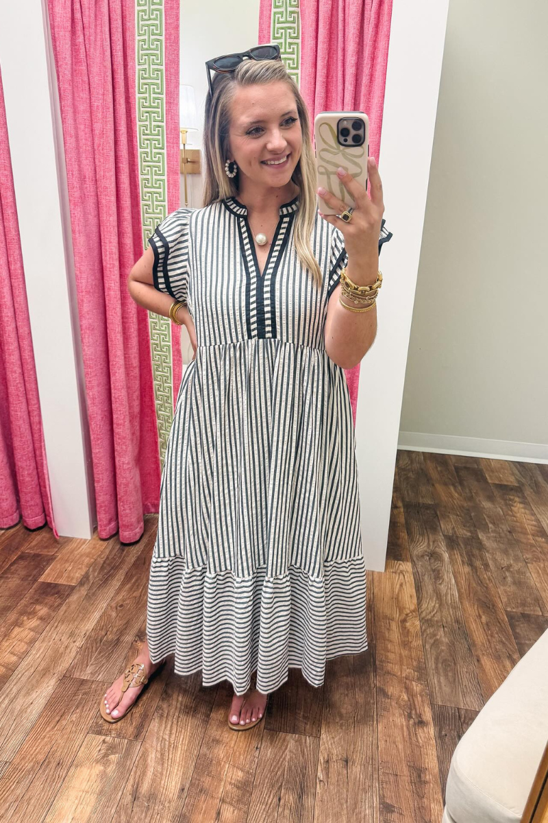 Let Me Know Midi Dress in Black