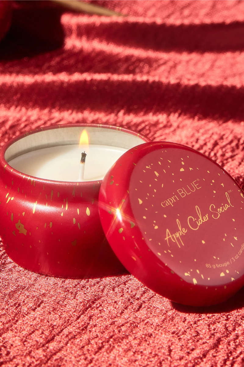 Apple Cider Social Glimmer Mini Tin Candle, 3 oz