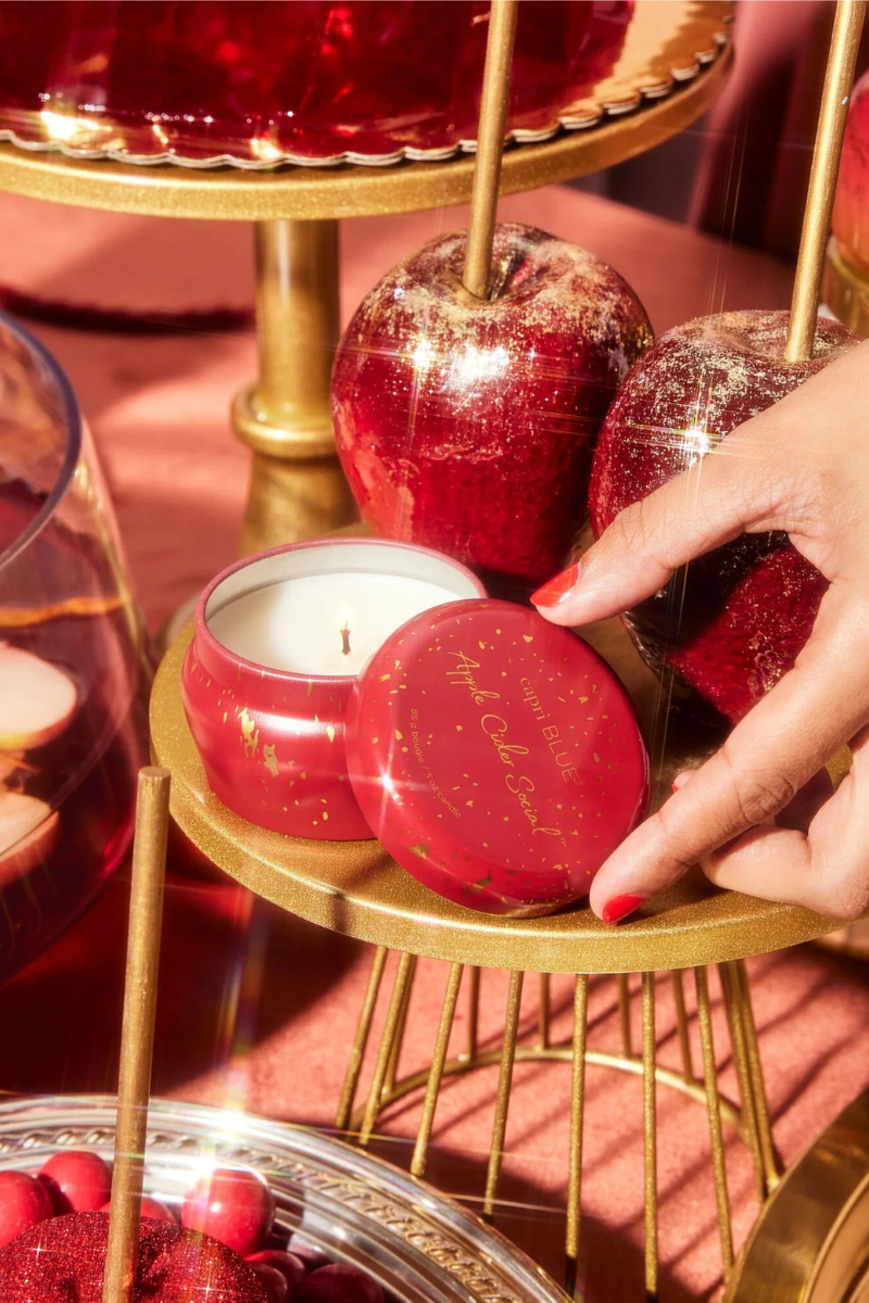 Apple Cider Social Glimmer Mini Tin Candle, 3 oz