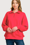Running Errands Quarter Zip Pullover Red