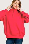 Running Errands Quarter Zip Pullover Red