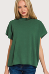 Crowd Pleaser Ribbed Knit Top in Hunter Green