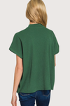 Crowd Pleaser Ribbed Knit Top in Hunter Green