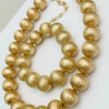 Large Beaded Necklace in Brushed Gold