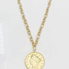 Chic Liberty Head Necklace in Gold