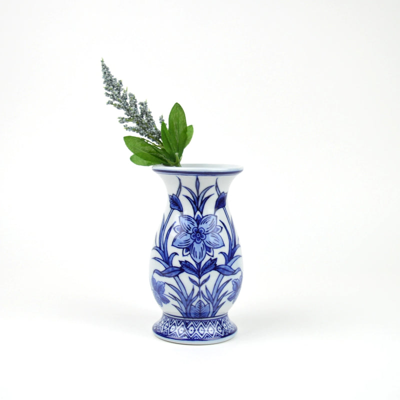 Blue Chinoiserie Bud Vase