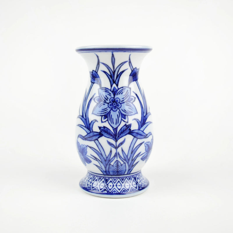 Blue Chinoiserie Bud Vase