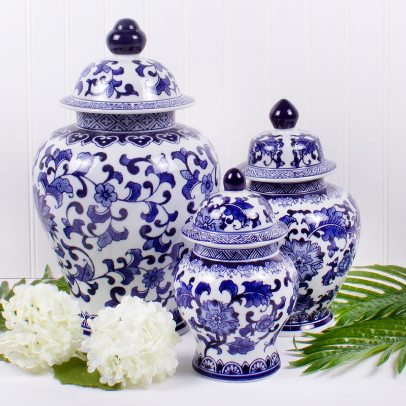 Blue Chinoiserie Ginger Jar - Small