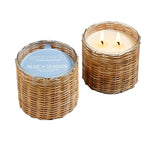 Blue Seaside Woven Candle