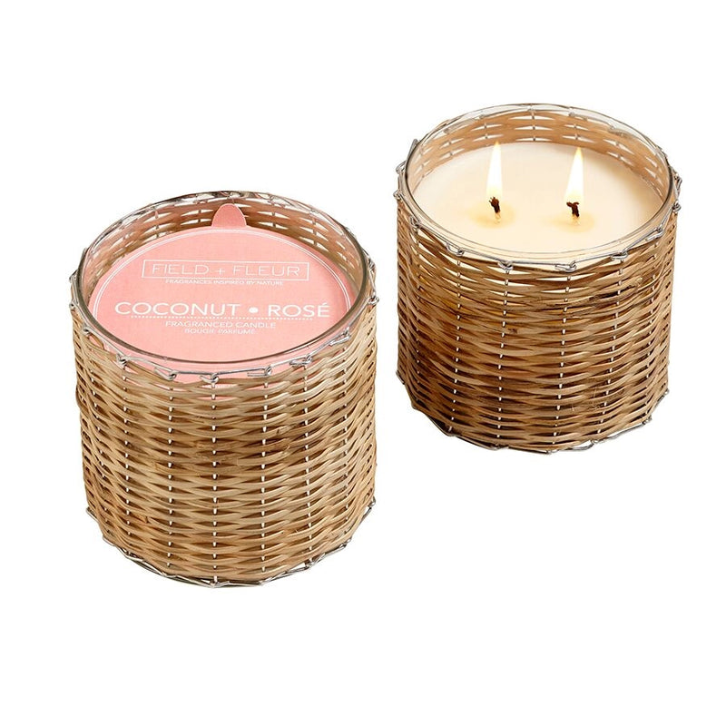 Coconut Rosé Woven Candle