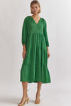 Breezy Times Shift Dress in Kelly Green