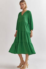 Breezy Times Shift Dress in Kelly Green