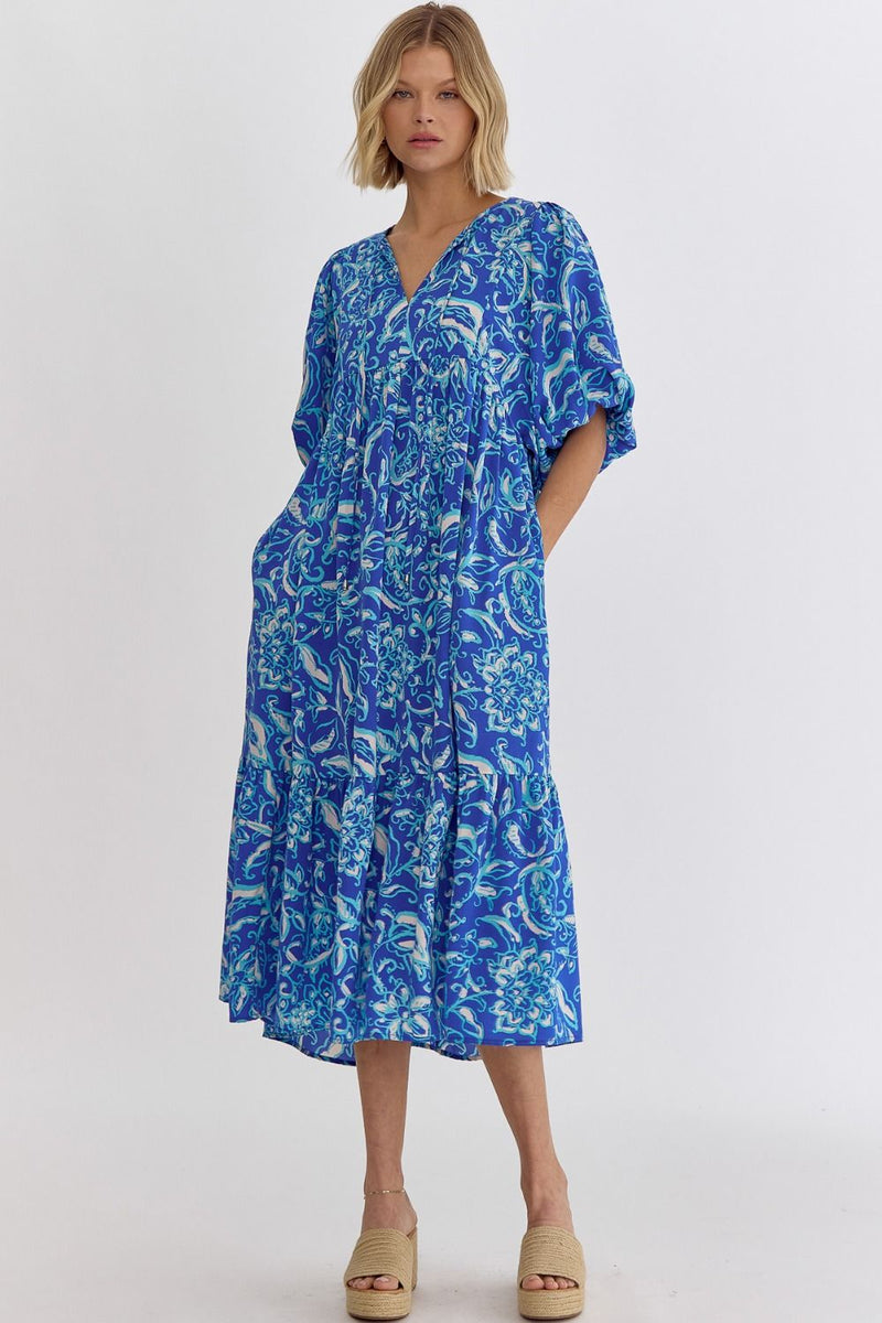 See You There Midi Dress in Blue